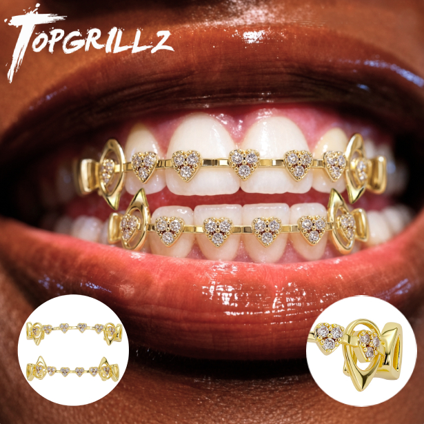 Body Jewelry Changing Kit - TOPGRILLZ Set Grillz a Cuore Cavo