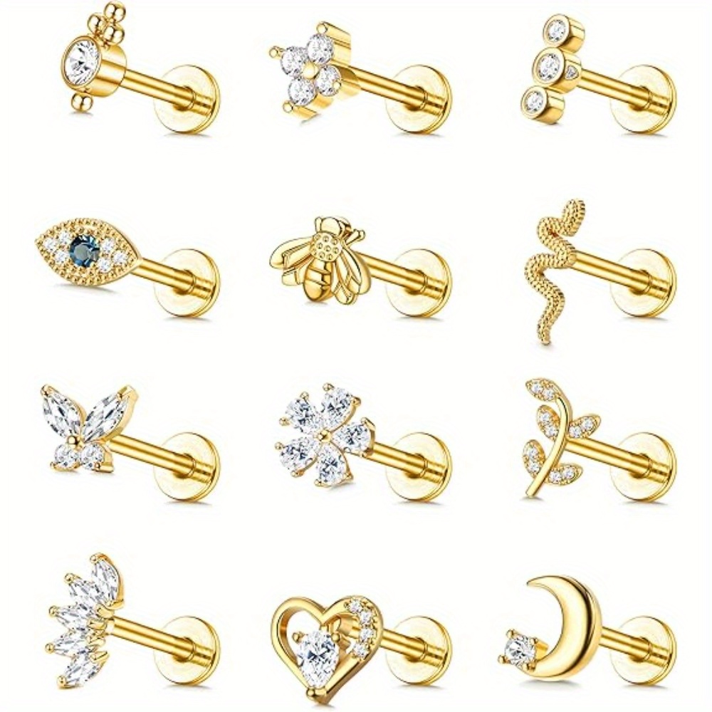 Body Jewelry Changing Kit - Drperfect Set di 12 Orecchini a