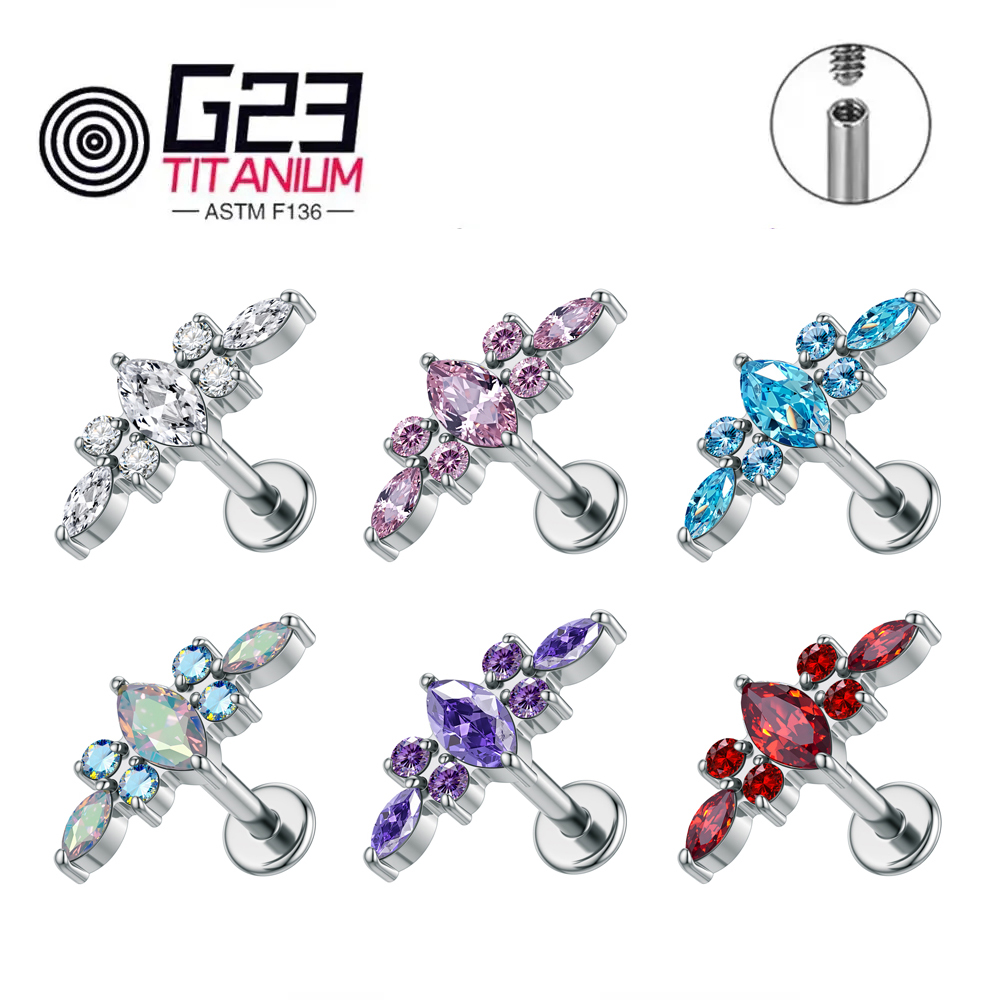 Zoor Body Jewelry - ASTM F136 Titanio 16G Labret Stud