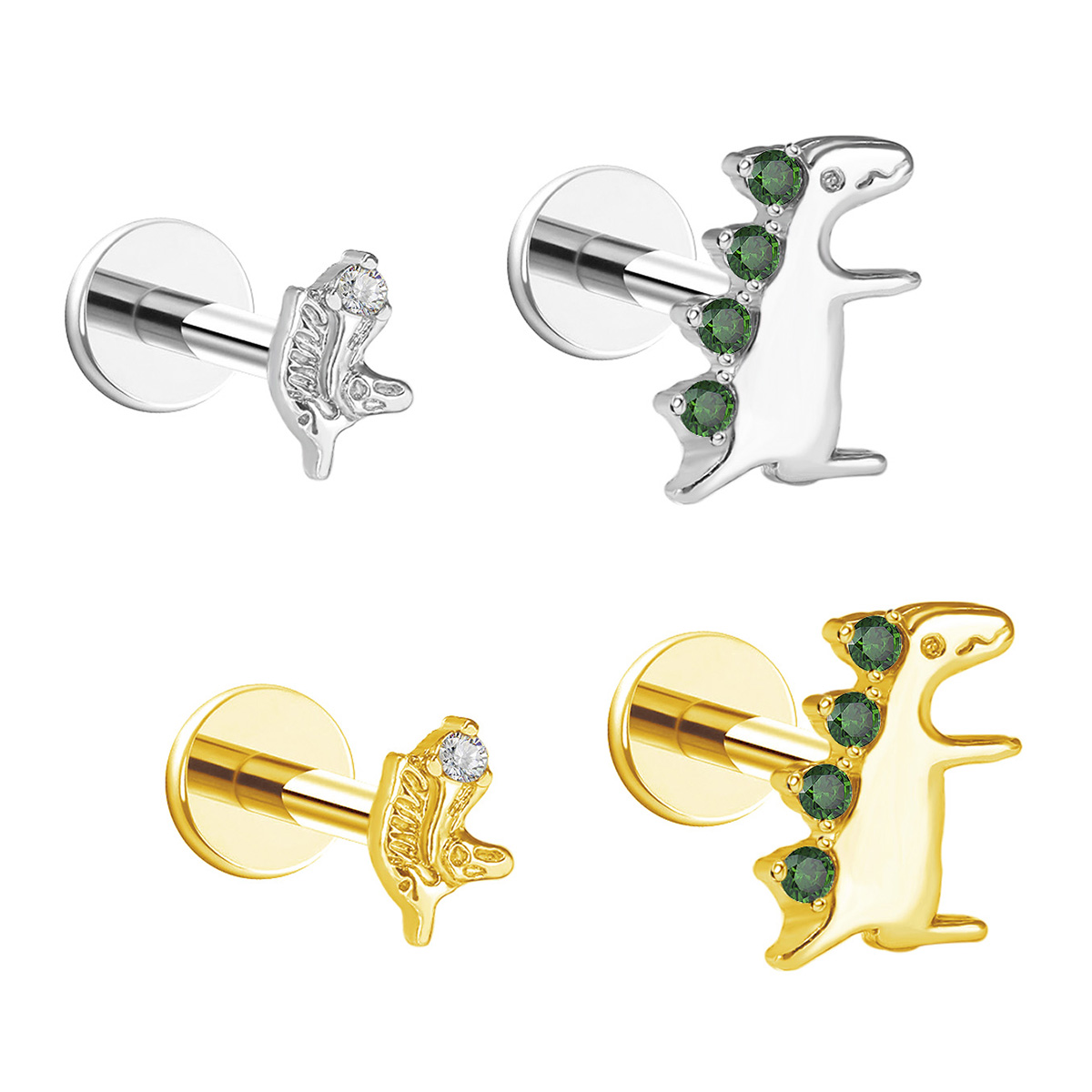 Body Jewelry Changing Kit - Un simpatico dinosauro labbro stud orecchio