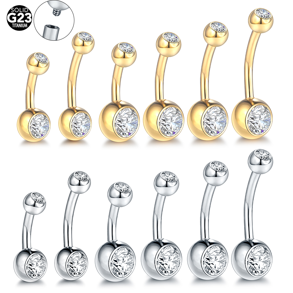 Zoor Body Jewelry - 10 pz/lotto Titanio Cristallo Ombelico Piercing