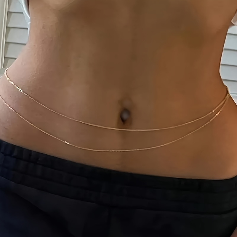 Body Chain Jewelry - Cintura a catena in metallo dorato
