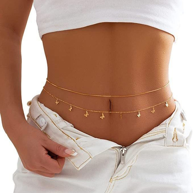Moda semplice doppio strato ca - Body Jewelry Waist Chains recensione e prezzo